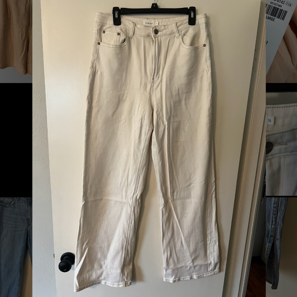 Women’s cream Bohme jeans, like new sz 31